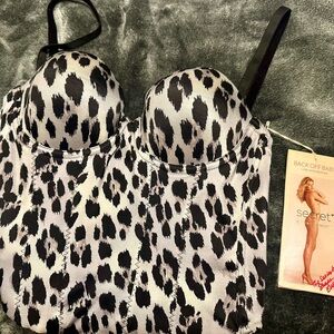 Secret by Victoria's Secret Black and White Animal Print Bustier